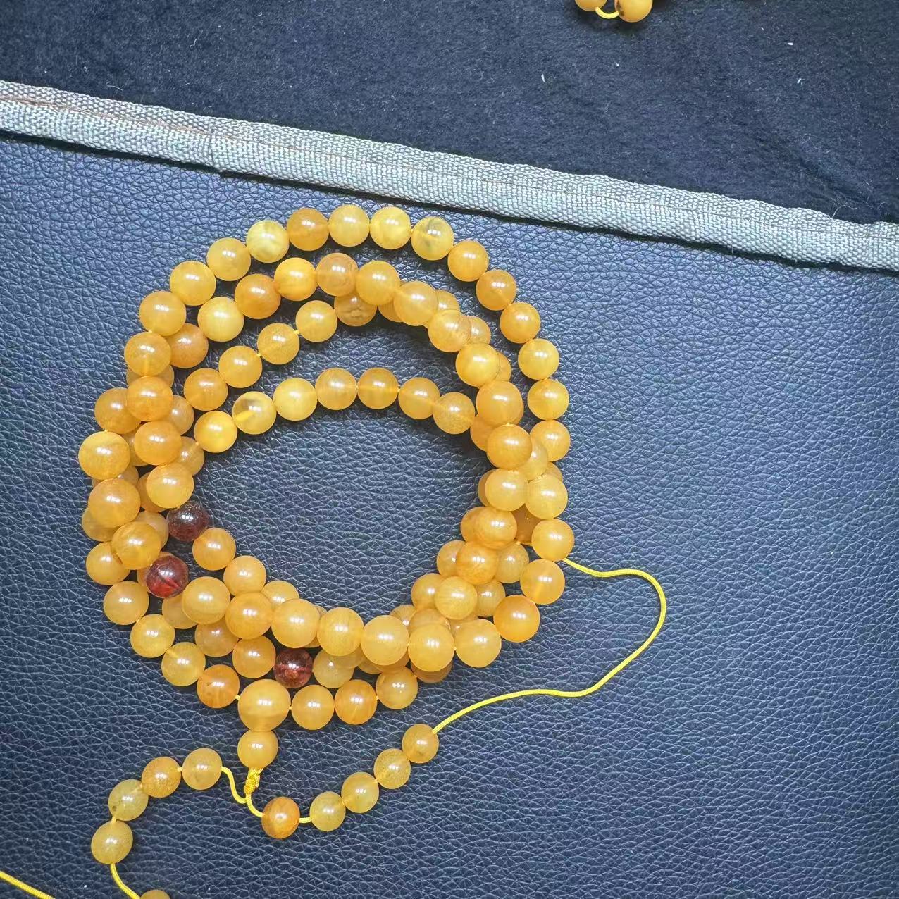 天然俄料蜜蜡108项链 M188—多样性发