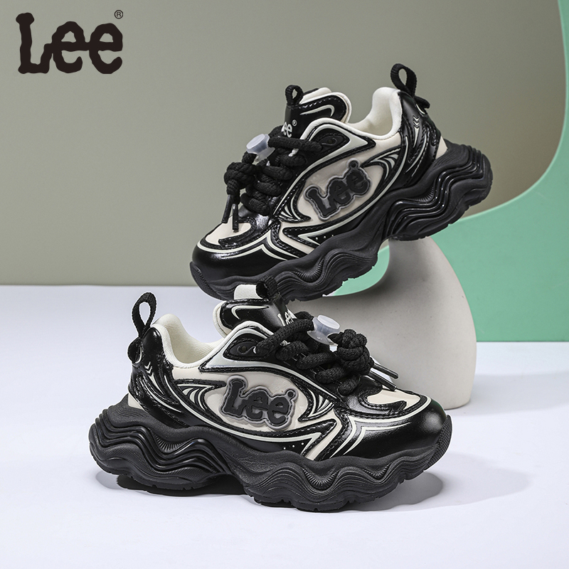 Leekids童鞋儿童老爹鞋春秋2025新款女童运动鞋厚底增高男童鞋子