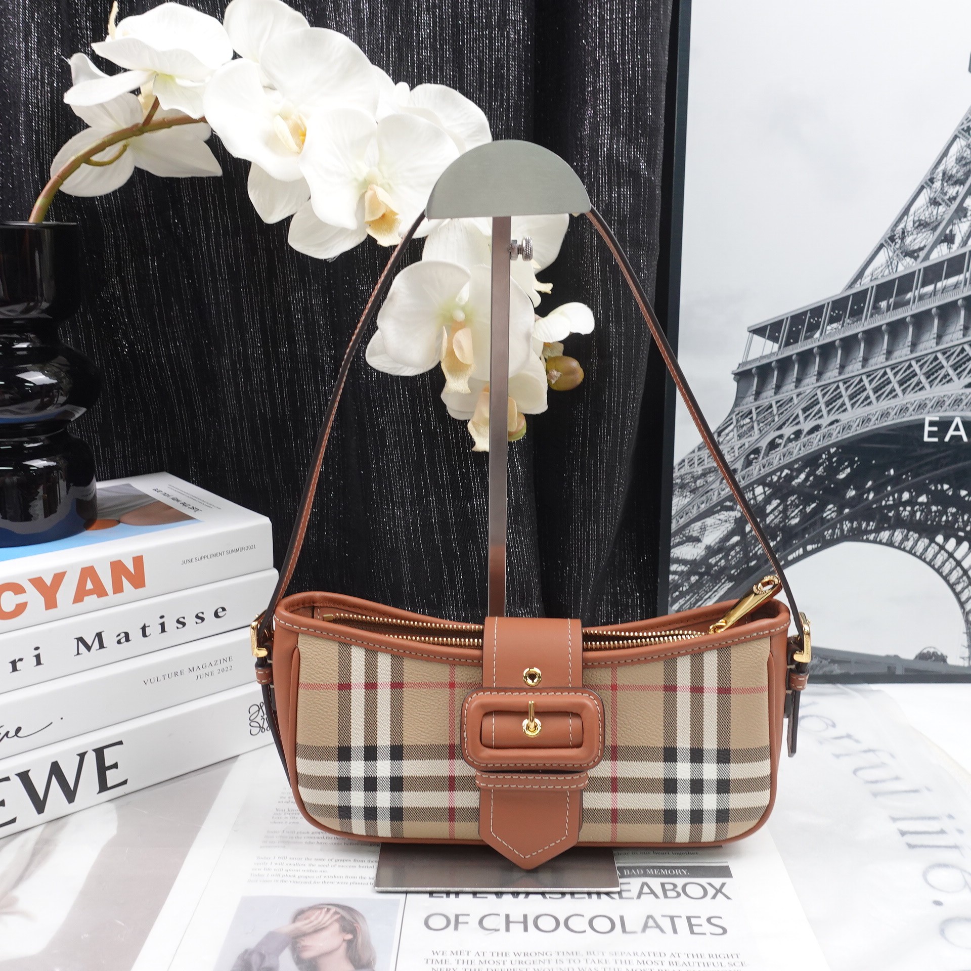 95新 BURBERRY/博柏利 格纹单肩包T10235870