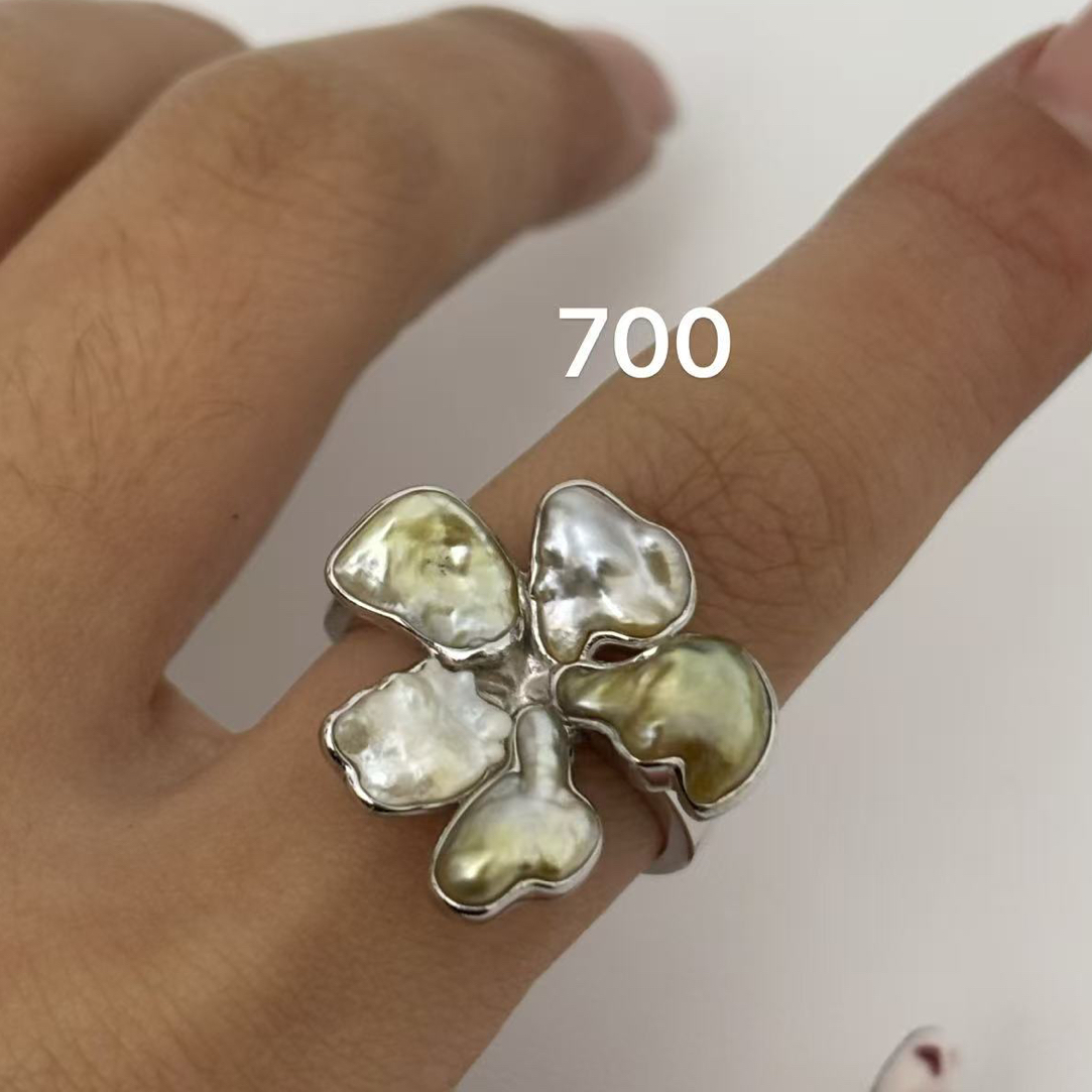 海水珍珠keshi金珠戒指