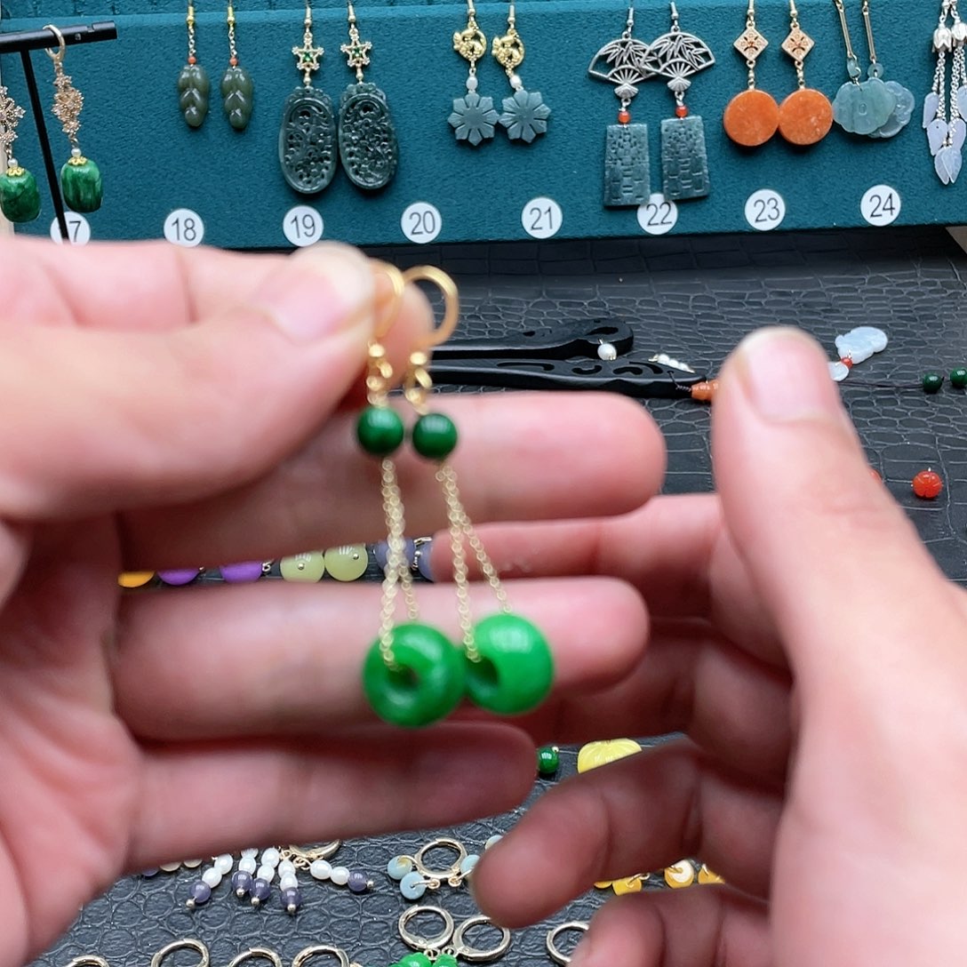 未镶嵌翡翠耳饰00875