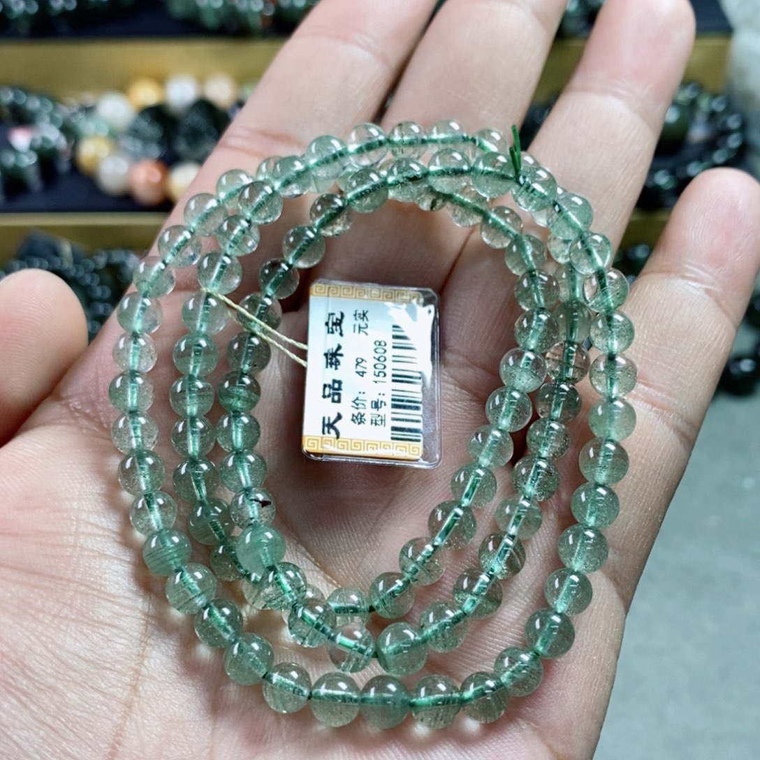 水晶手串未镶嵌绿幽灵150608