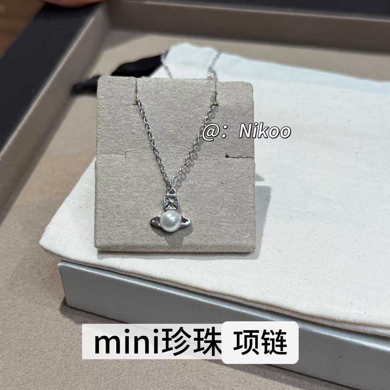 铜合金仿珍珠项链 【mini珍珠项链】土星珍珠项链百搭小众精致