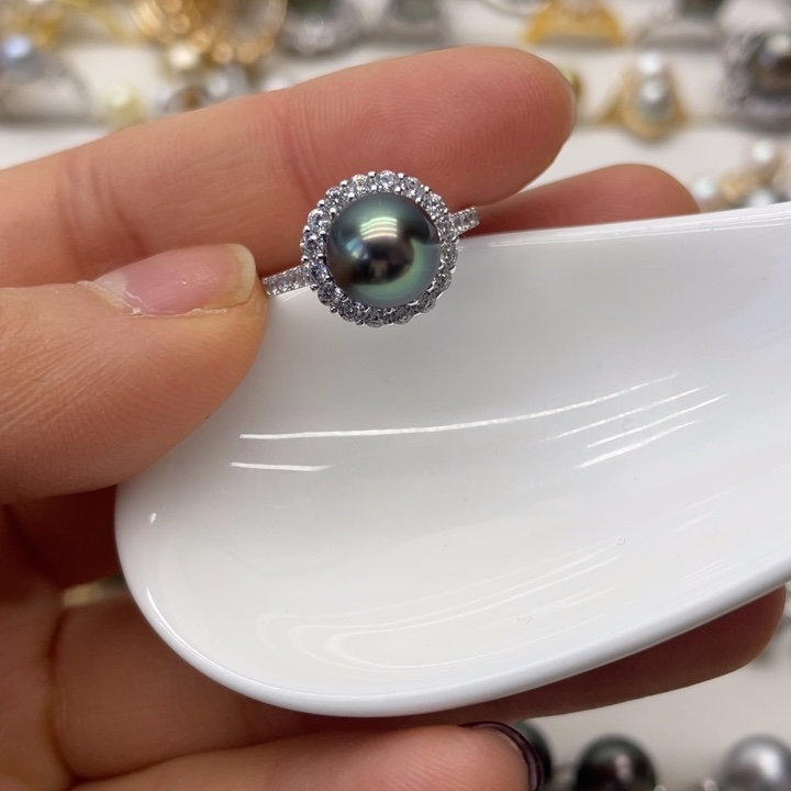 海水珍珠戒指银S925镶嵌