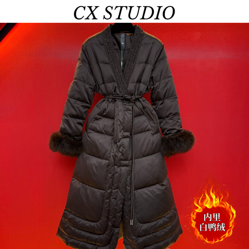 [咖色]编码64 经典收腰轻奢时尚羽绒服（定制女装）MY9908A