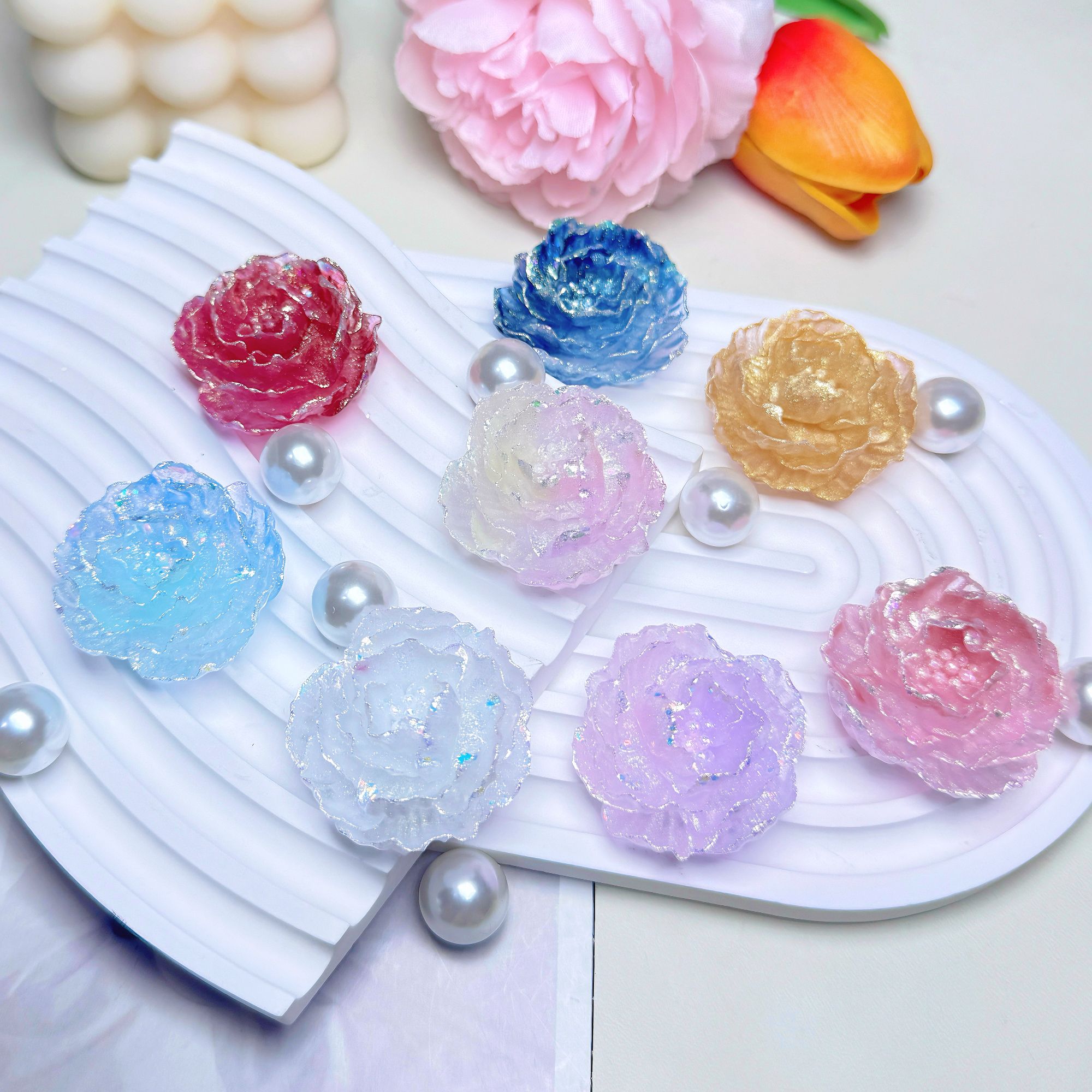 【海棠花花系列】卡3.7  3.8萤火虫夜光 配件夜光款做钥匙链手工diy