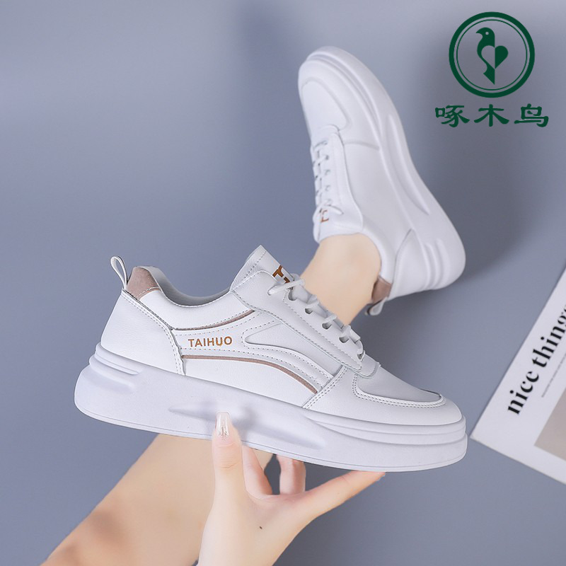 【正品】啄木鸟透气小白鞋女款2025年新款春秋款网面网鞋运动板鞋子