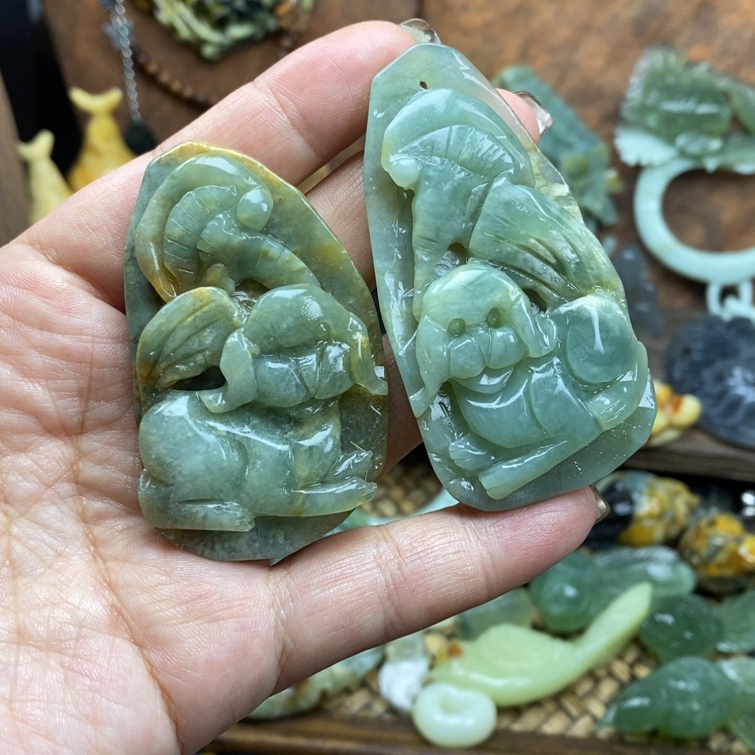蛇纹石玉未镶嵌吊坠(不含链)微瑕