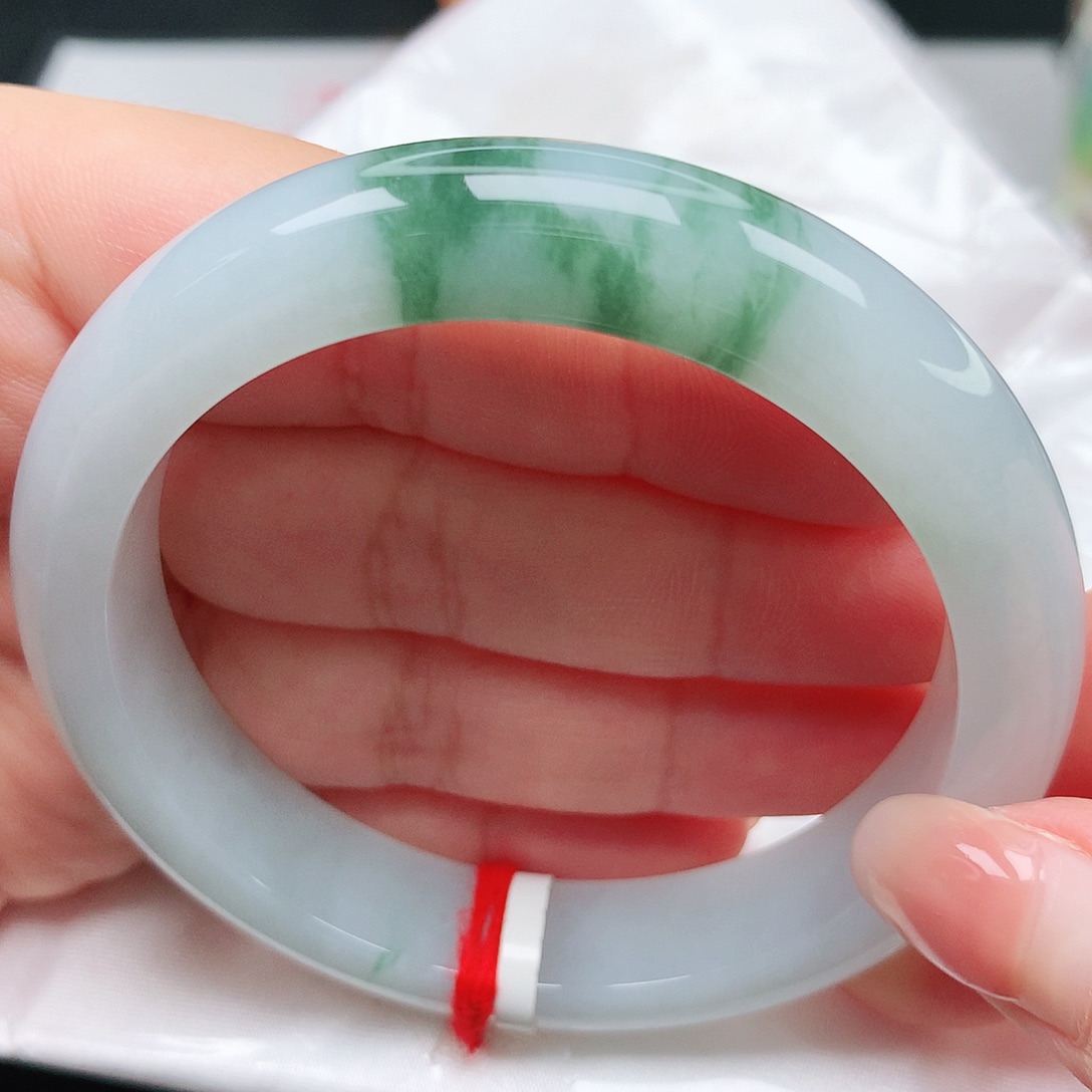 翡翠手镯未镶嵌绿花22