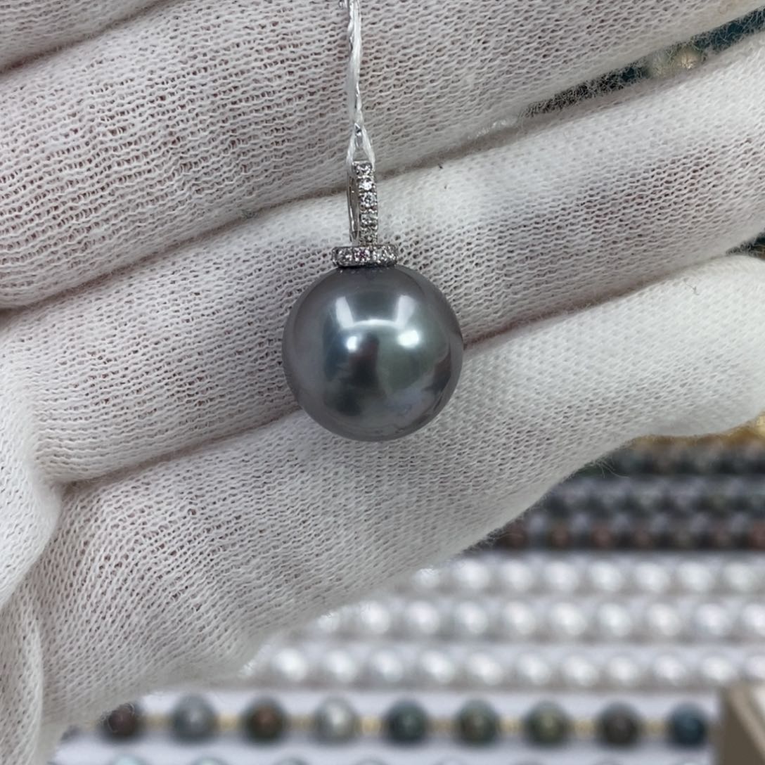 海水珍珠颈饰18K金镶嵌13-14mm