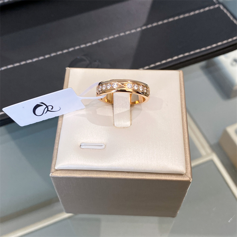 钛钢合成锆石戒指 玫瑰金满天星满钻男女戒指R1117