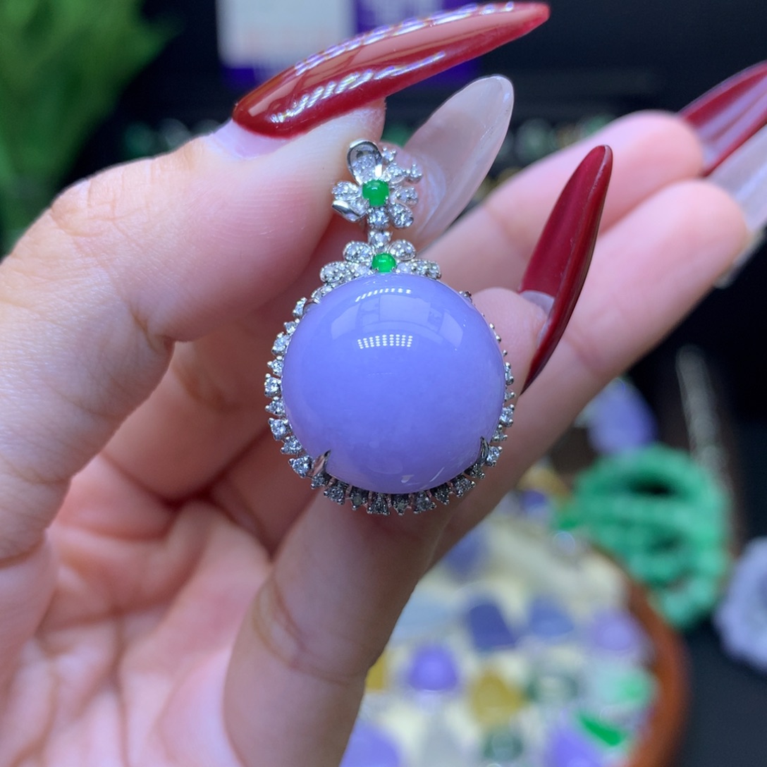 翡翠颈饰18K金镶嵌天然