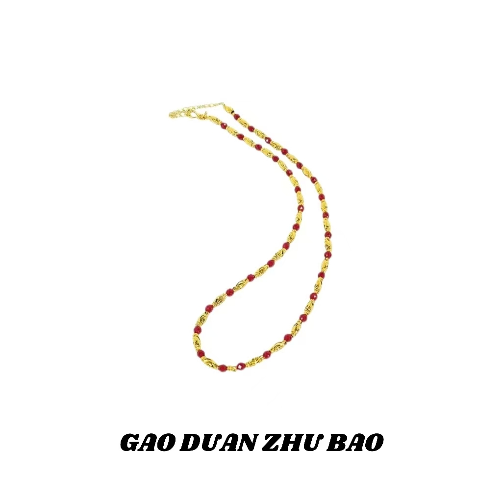 【月总】BM-S120#星光璀璨天花板培育红宝石鸿运当头合金镶嵌项链