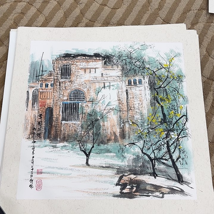 国画花鸟和花花灯50.50