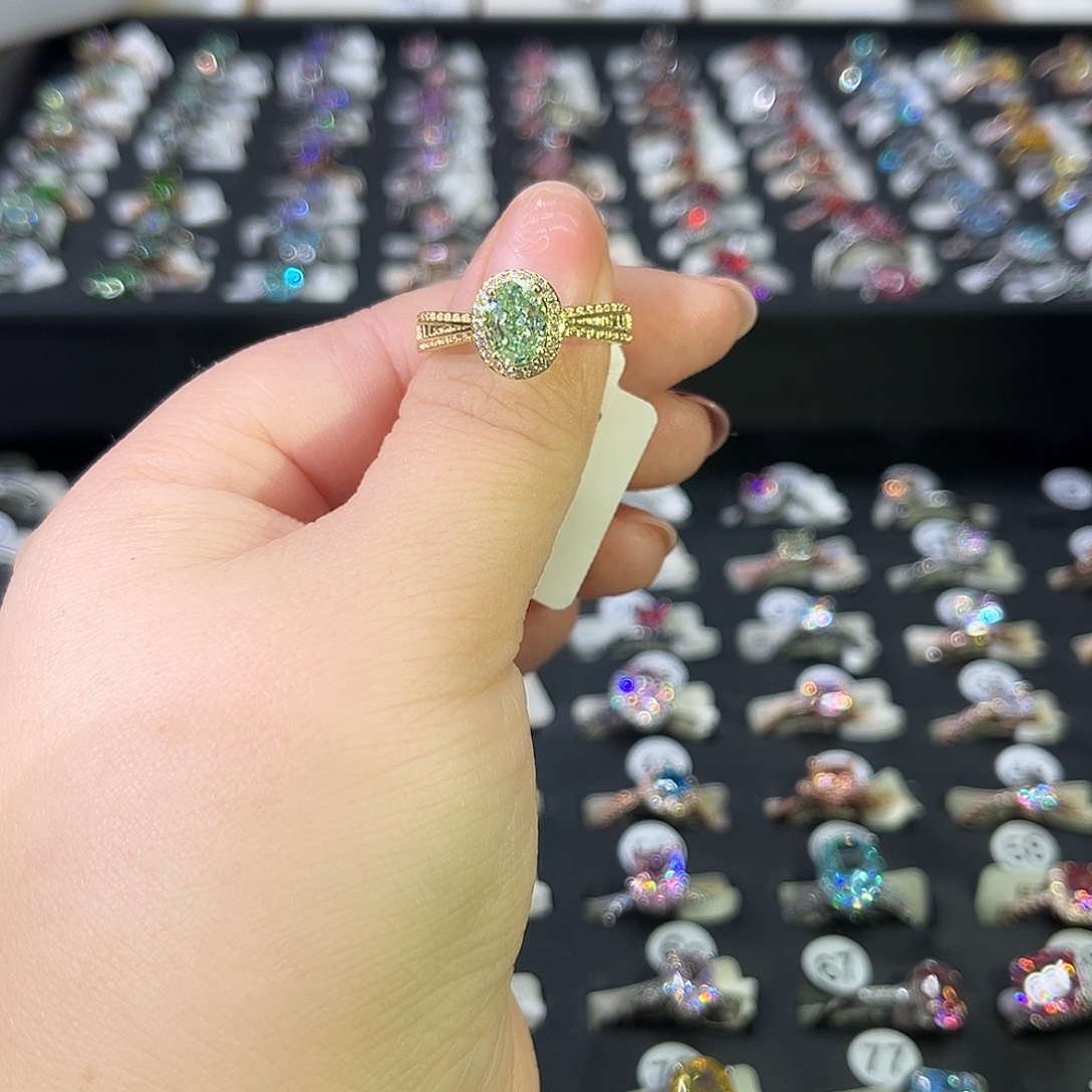 莫桑石非金属SH K黄鸽子蛋薄荷绿冰花-13