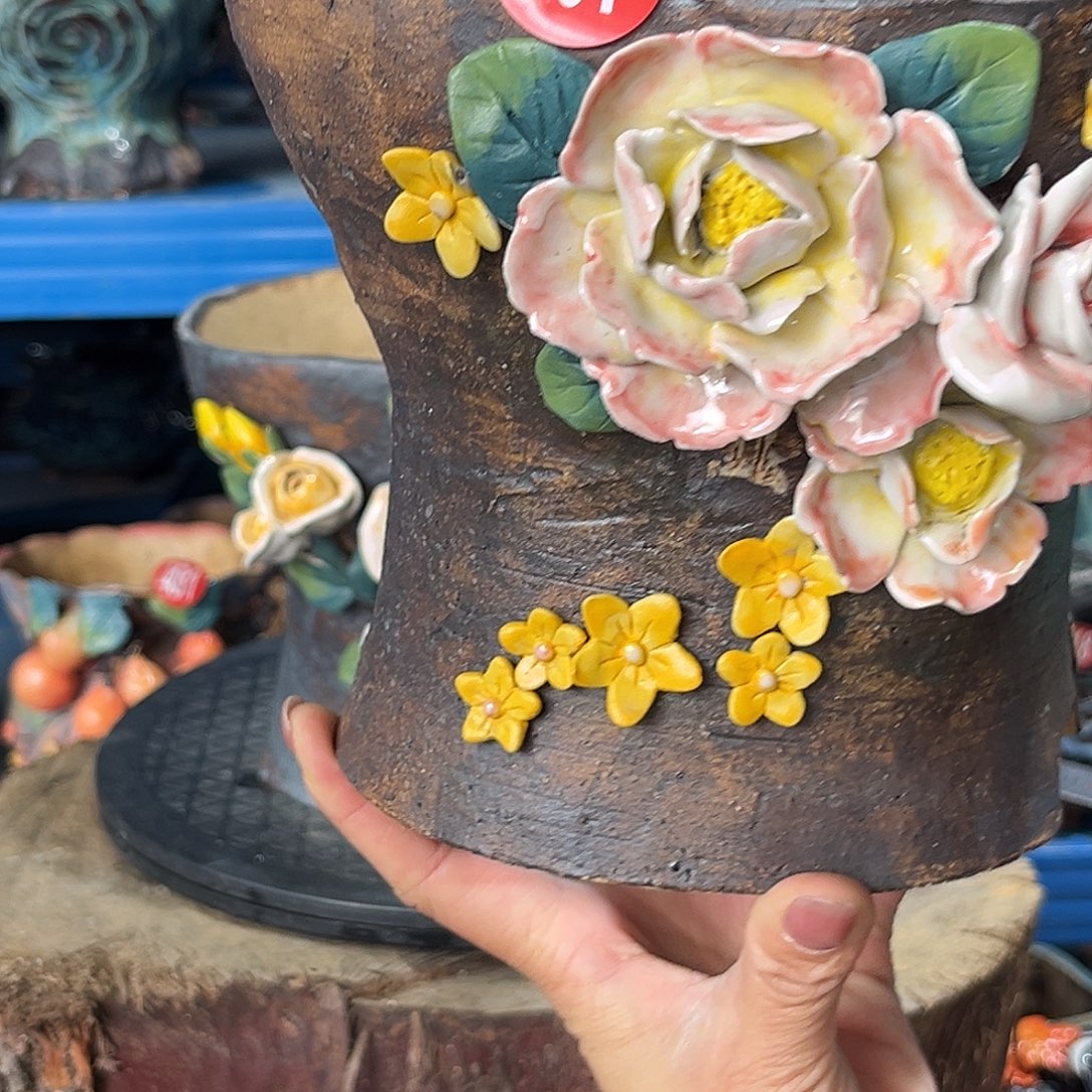 扬***扬微瑕537 号陶然花盆手工花盆