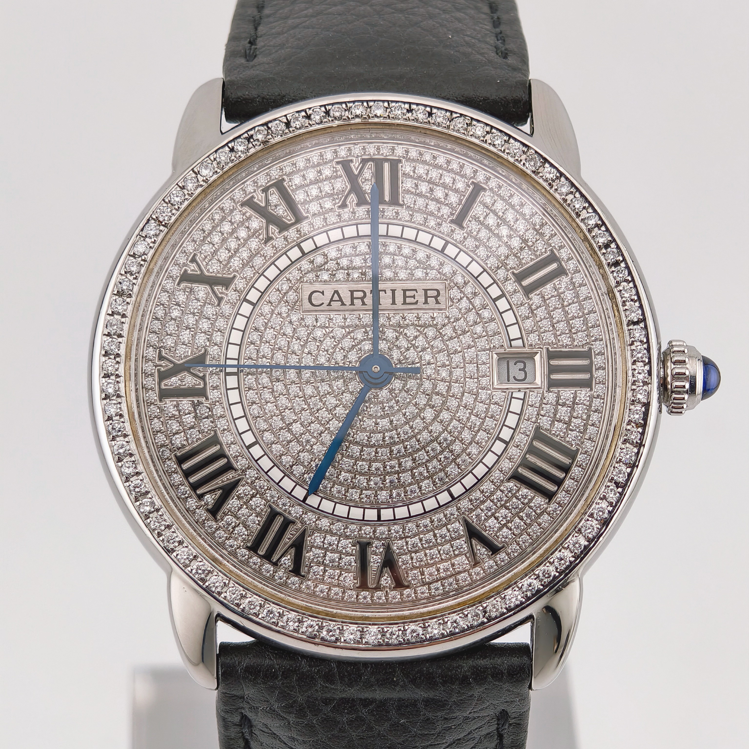 95新 Cartier/卡地亚 伦敦系列/后镶钻/42mm/自动机械男表/时尚