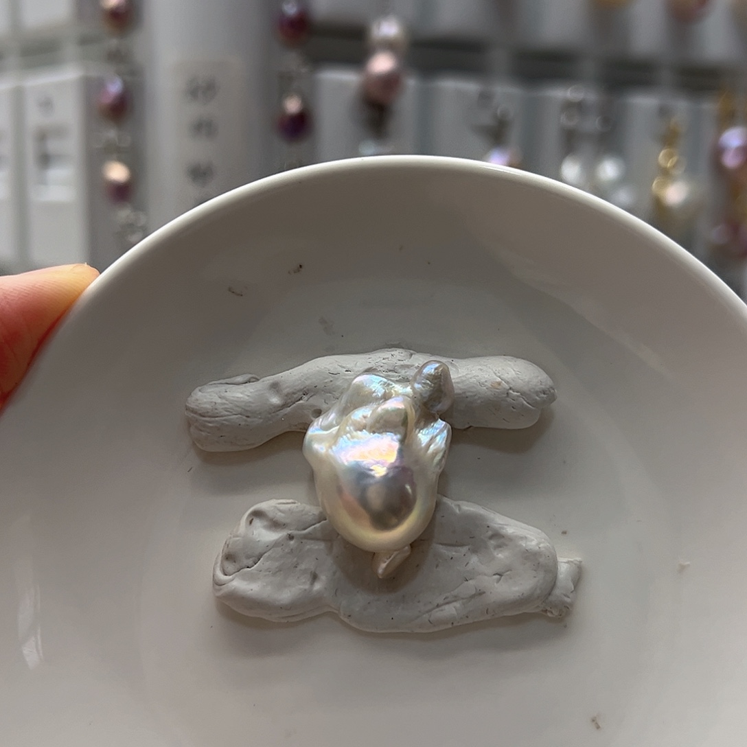 C***゛淡水珍珠耳饰银S925镶嵌