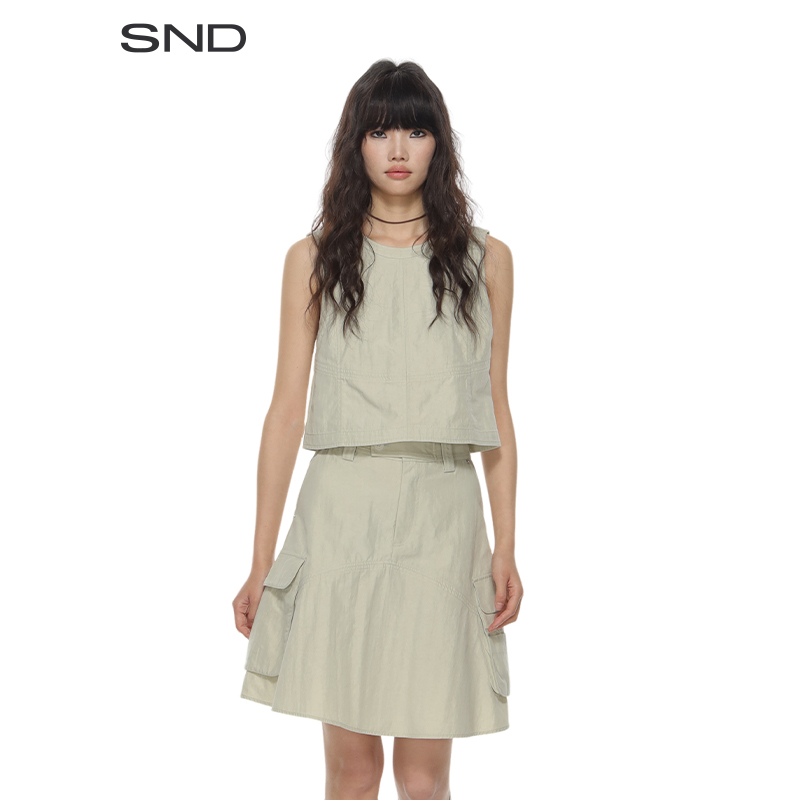 【SNDSHORT SENTENCE设计师品牌】SND SS25 做旧水洗圆领无袖上衣