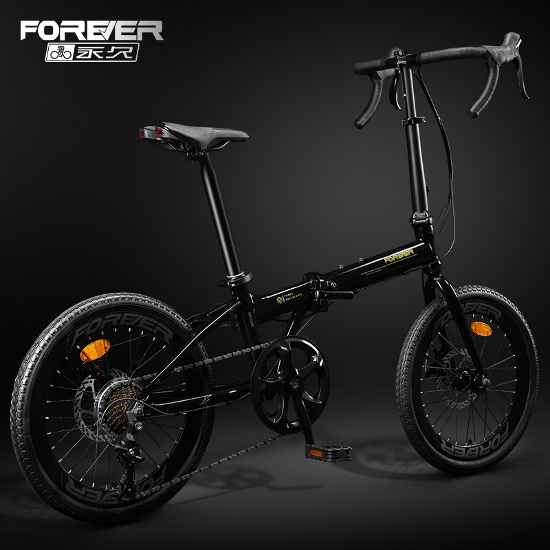 永久折叠自行车成人超轻便捷青少年禧玛诺变速弯把通勤单车MT006