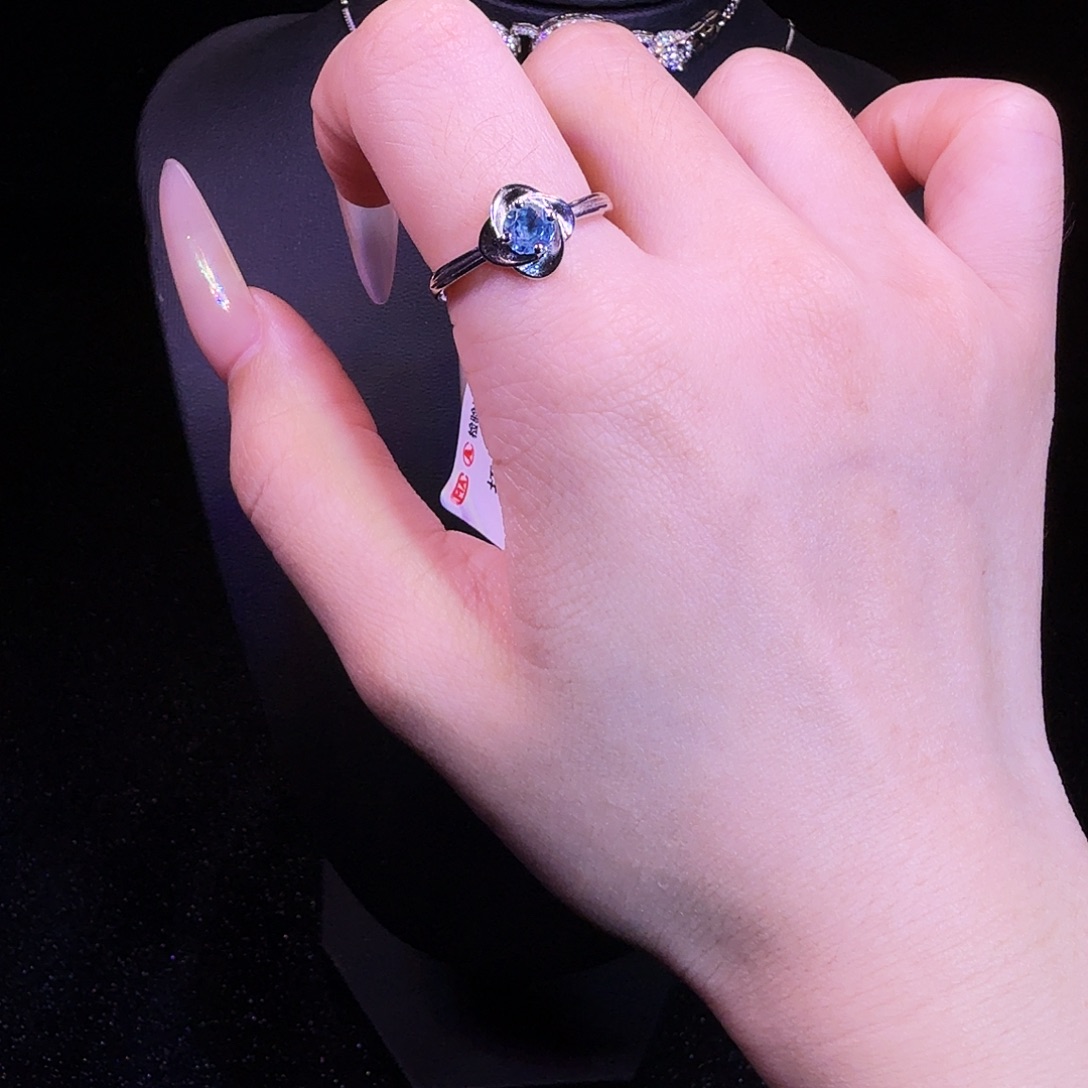 托帕石银S925镶嵌戒指