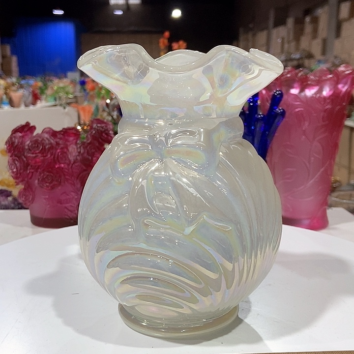 琉璃琉璃花瓶高18宽7