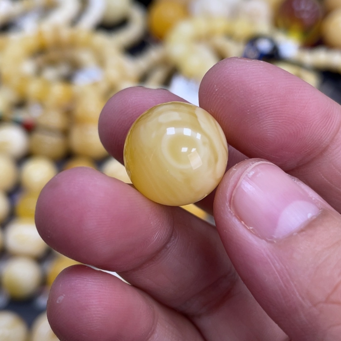 未镶嵌琥珀珠宝奇石16.4mm皮色