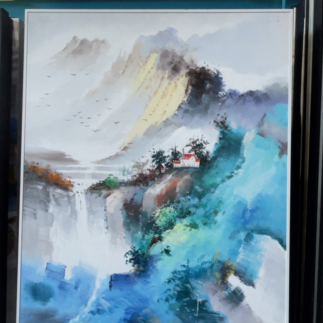 油画油画作品欣赏70.100带铝合金框