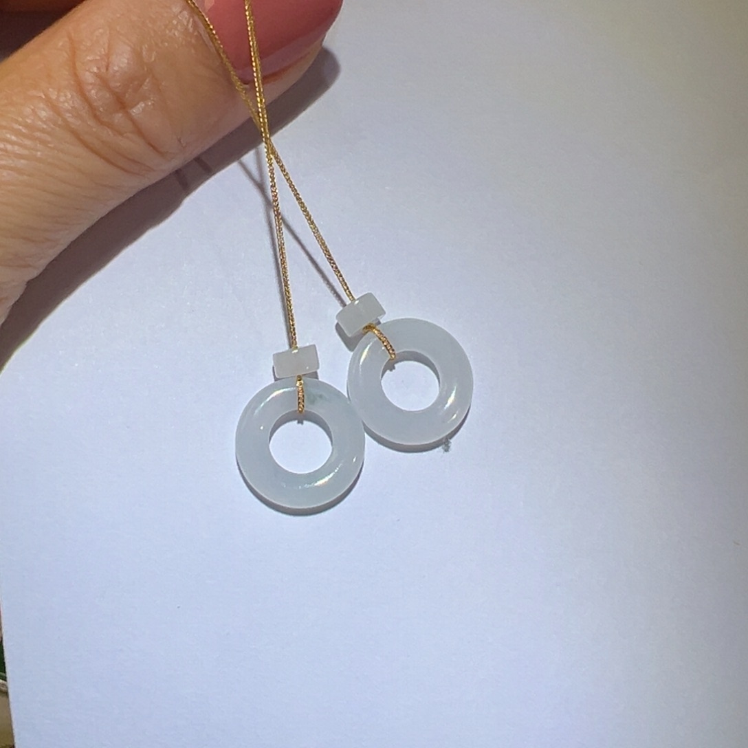 翡翠颈饰18K金镶嵌耳环