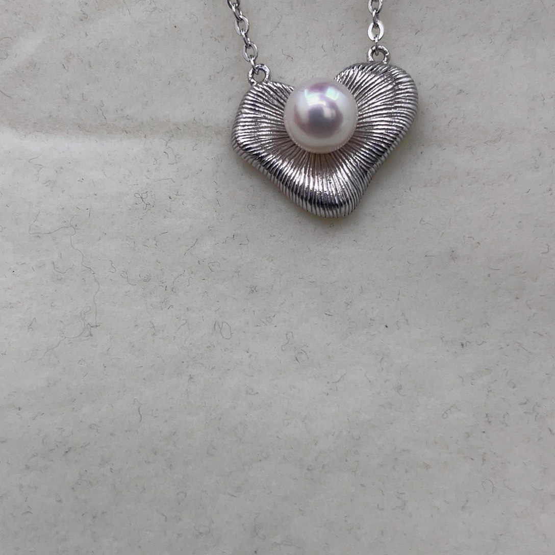 海水珍珠银S925镶嵌颈饰