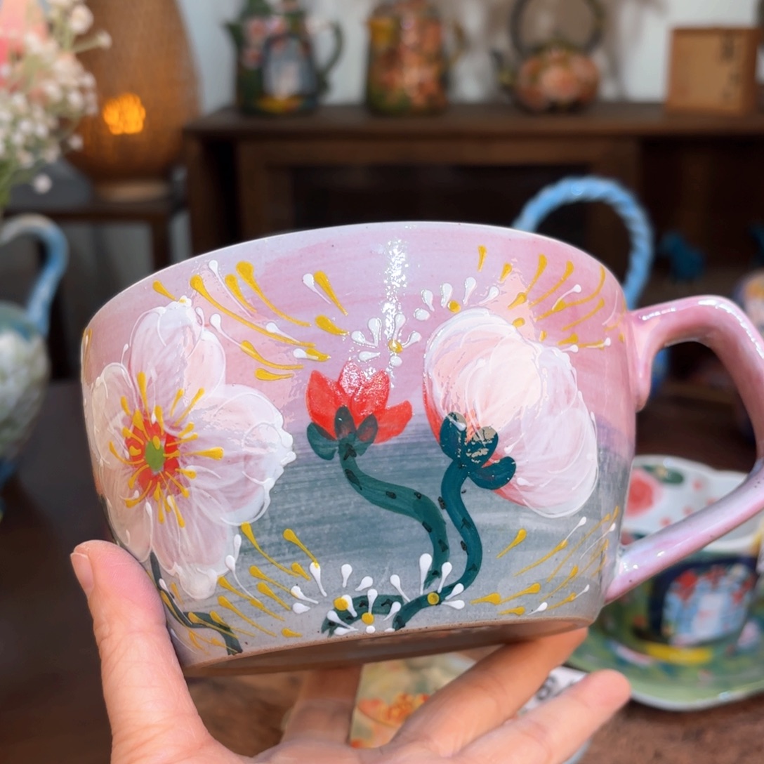 景德镇手绘高温釉下彩陶瓷茶具