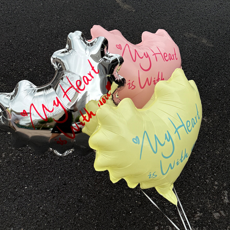 H H 七夕新品波浪气球20寸铝膜鲜花包花摆件手工花艺DIY材料