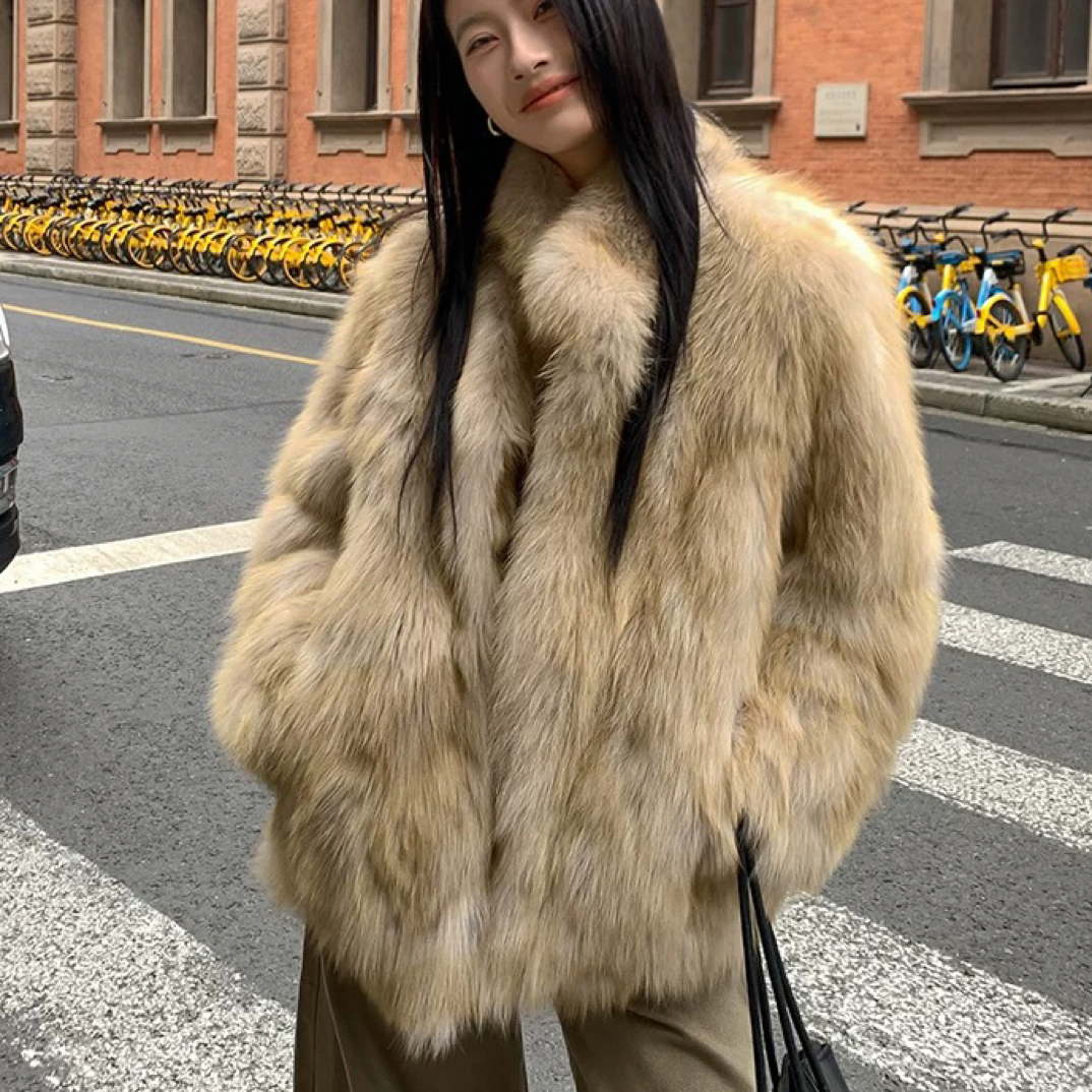 【朦胧妙想】晕染狐狸腹毛立领新款毛毛年轻款皮草外套女冬百搭
