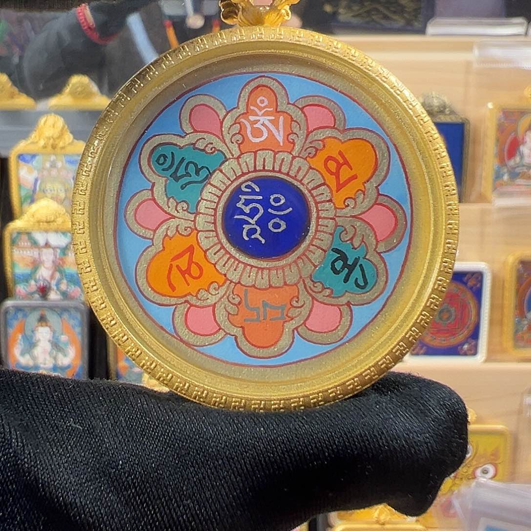 吊坠热贡唐卡六字