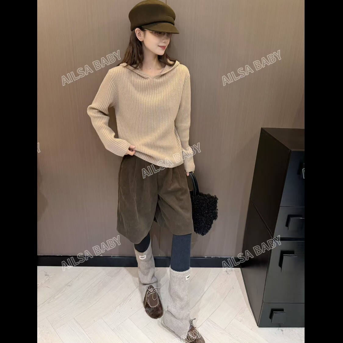 【AILSA BABY】欧货百分百绵羊毛连帽毛衣/110750A
