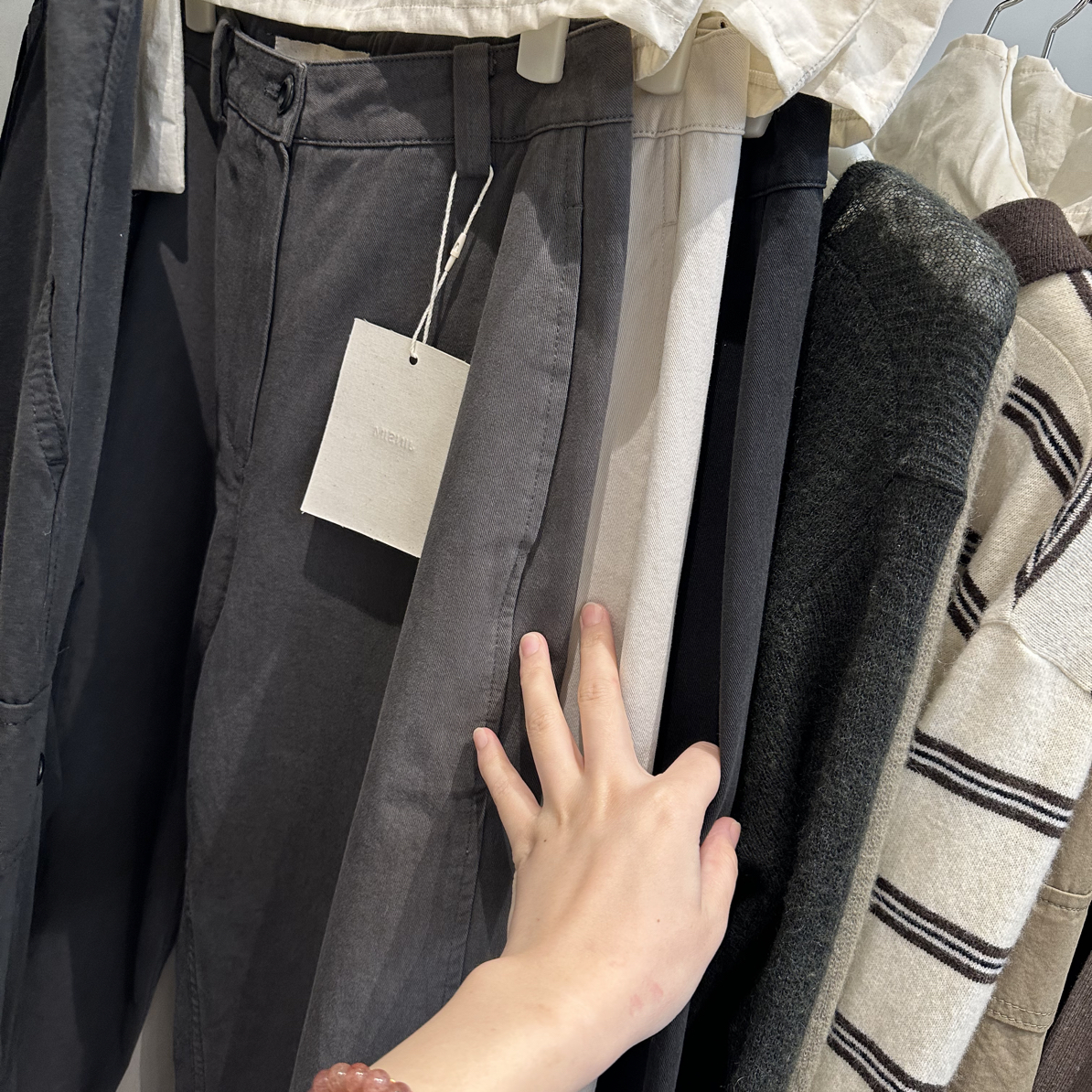 复古高级感阔腿宽松百搭直筒休闲裤JI