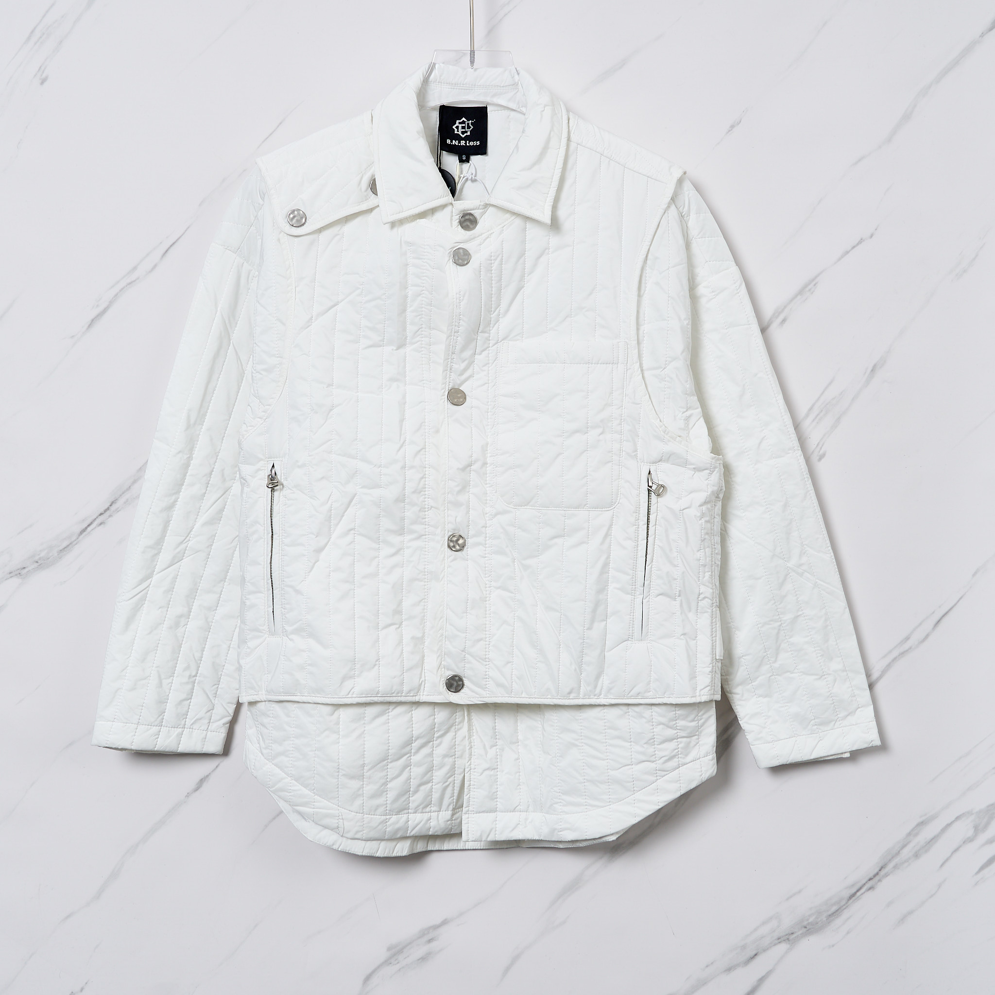 全新未使用  B.N.R less男士绗缝两件套夹棉外套NEGU00007