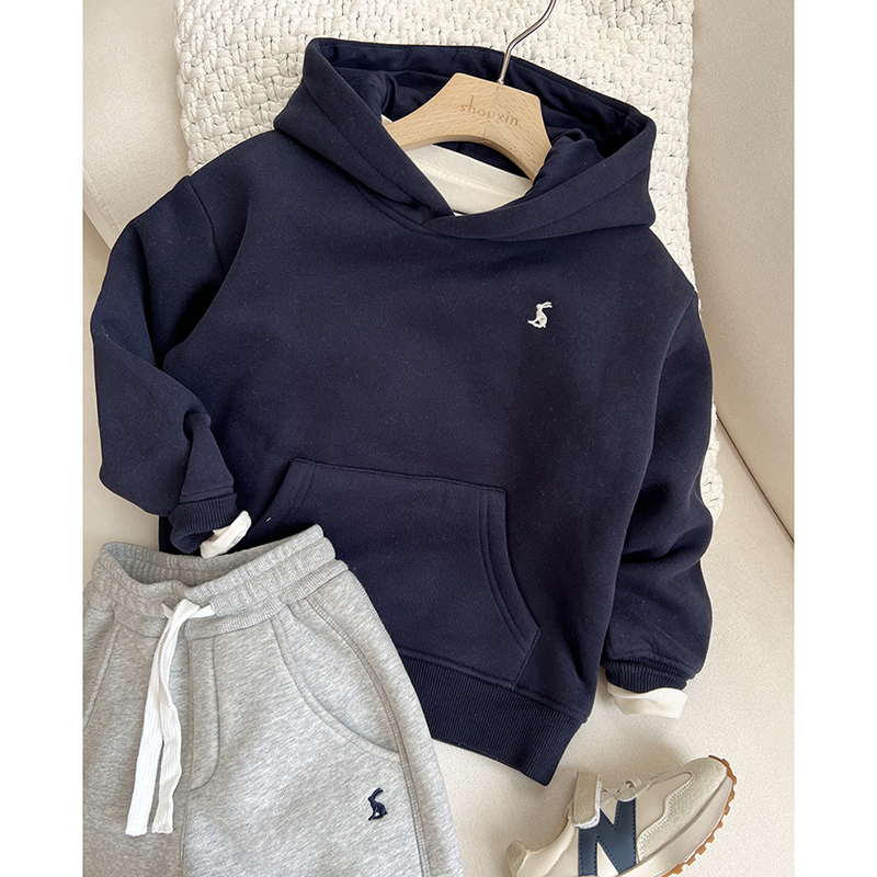 【手心外贸】加厚加绒连帽宽松卫衣外套 男童装女童儿童绒衫