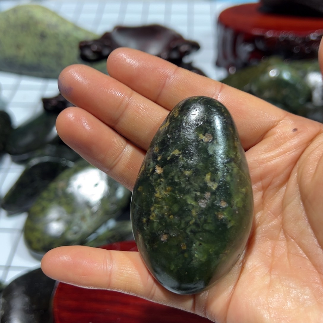 未镶嵌蛇纹石玉西藏藏玉药王石烁*