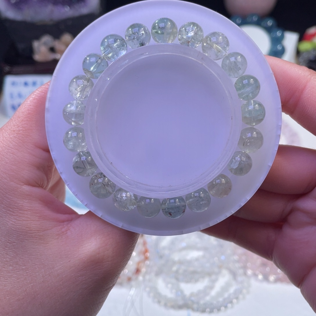 未镶嵌手链水晶绿底阿鲁沙8+