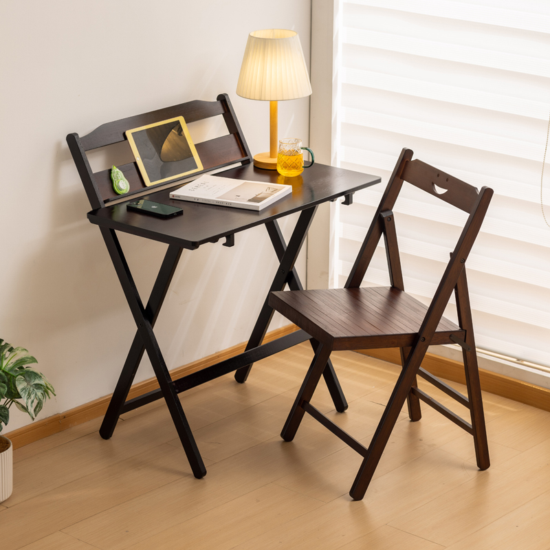 【瀚堂】简约折叠折叠桌写字台书架桌椅 长80*宽40*高64-75可调
