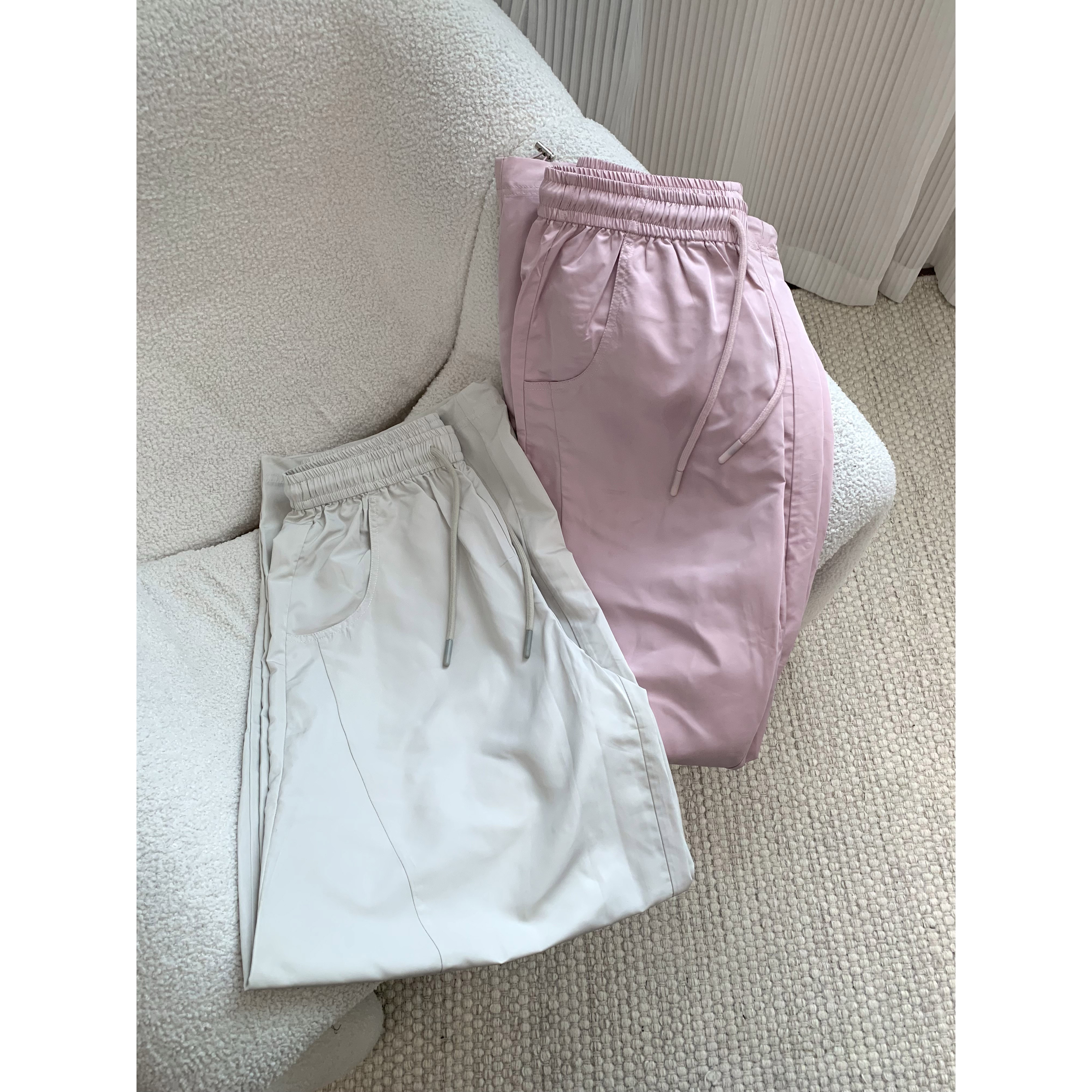 【粉灰休闲裤】速干休闲简约抽绳显瘦夏季薄款防晒休闲长裤