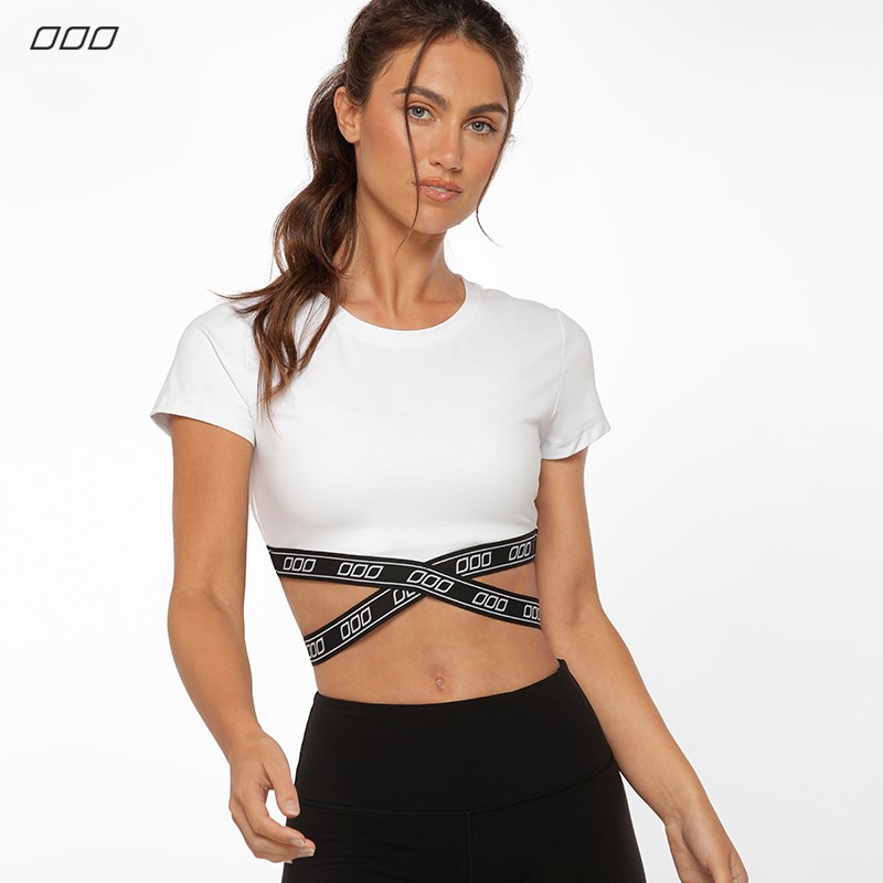 Lorna Jane修身圆领露脐短款Fearless健身瑜伽运动短袖背心女LJ