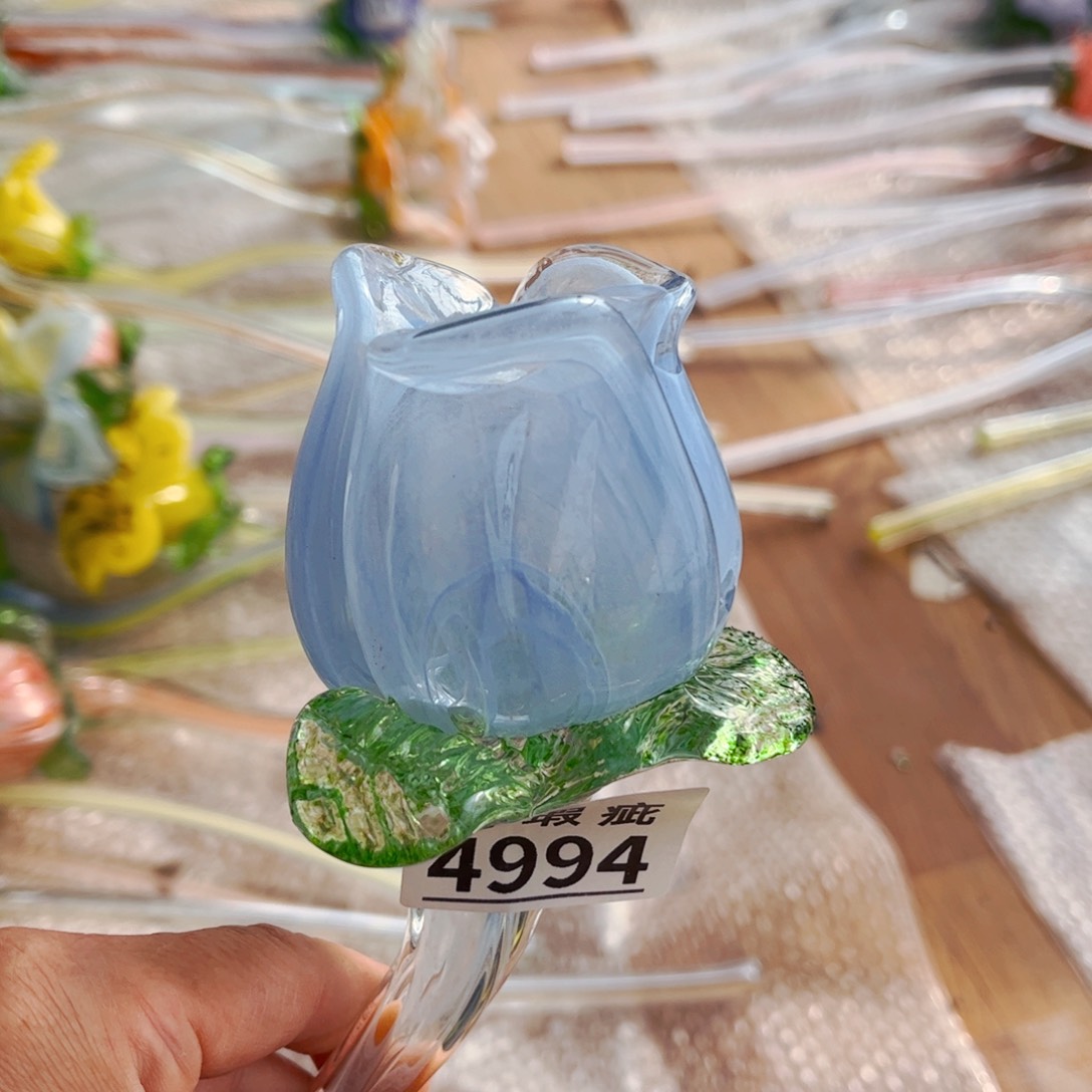 琉璃花瑕疵4994 花瓶摆件长40