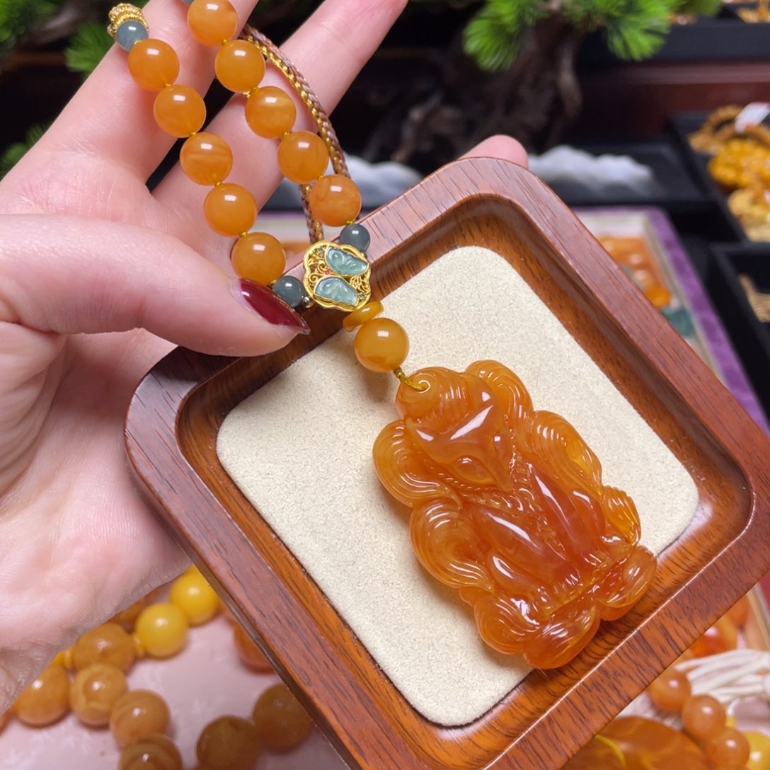 蜜蜡颈饰未镶嵌项链