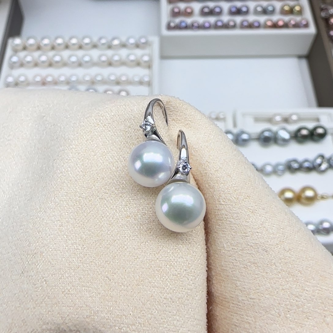 淡水珍珠耳饰银S925镶嵌