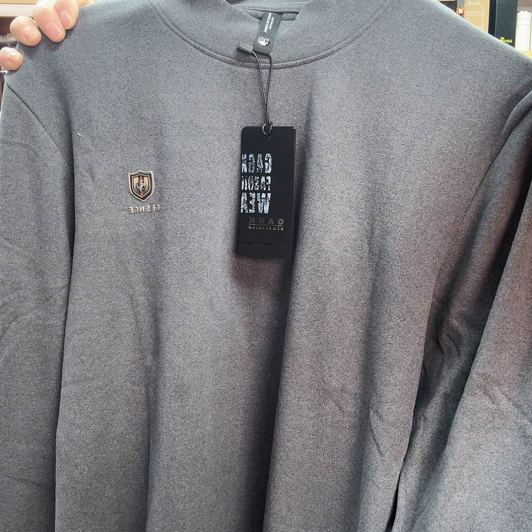 想***王男士双面灰色打底衫