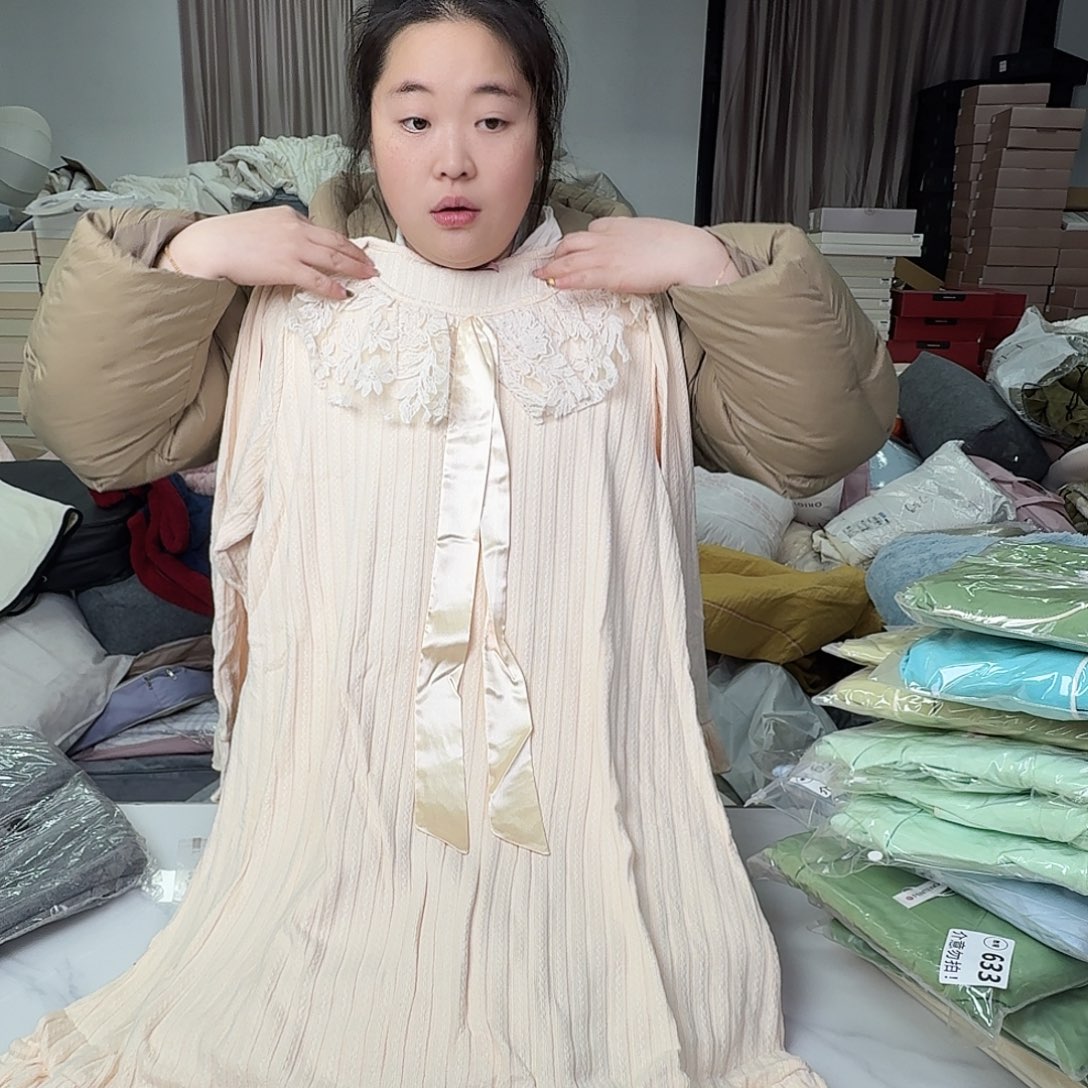 棉纯棉睡裙法式641