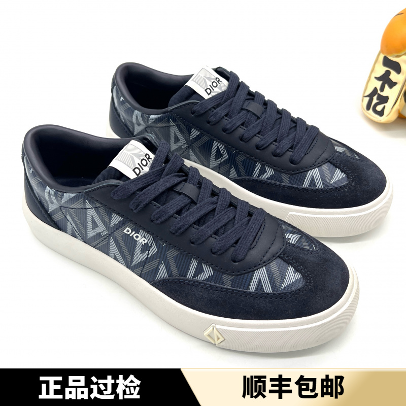 未使用 DIOR/迪奥 海军蓝色 B101系列 老花时尚款厚底板鞋 多尺码