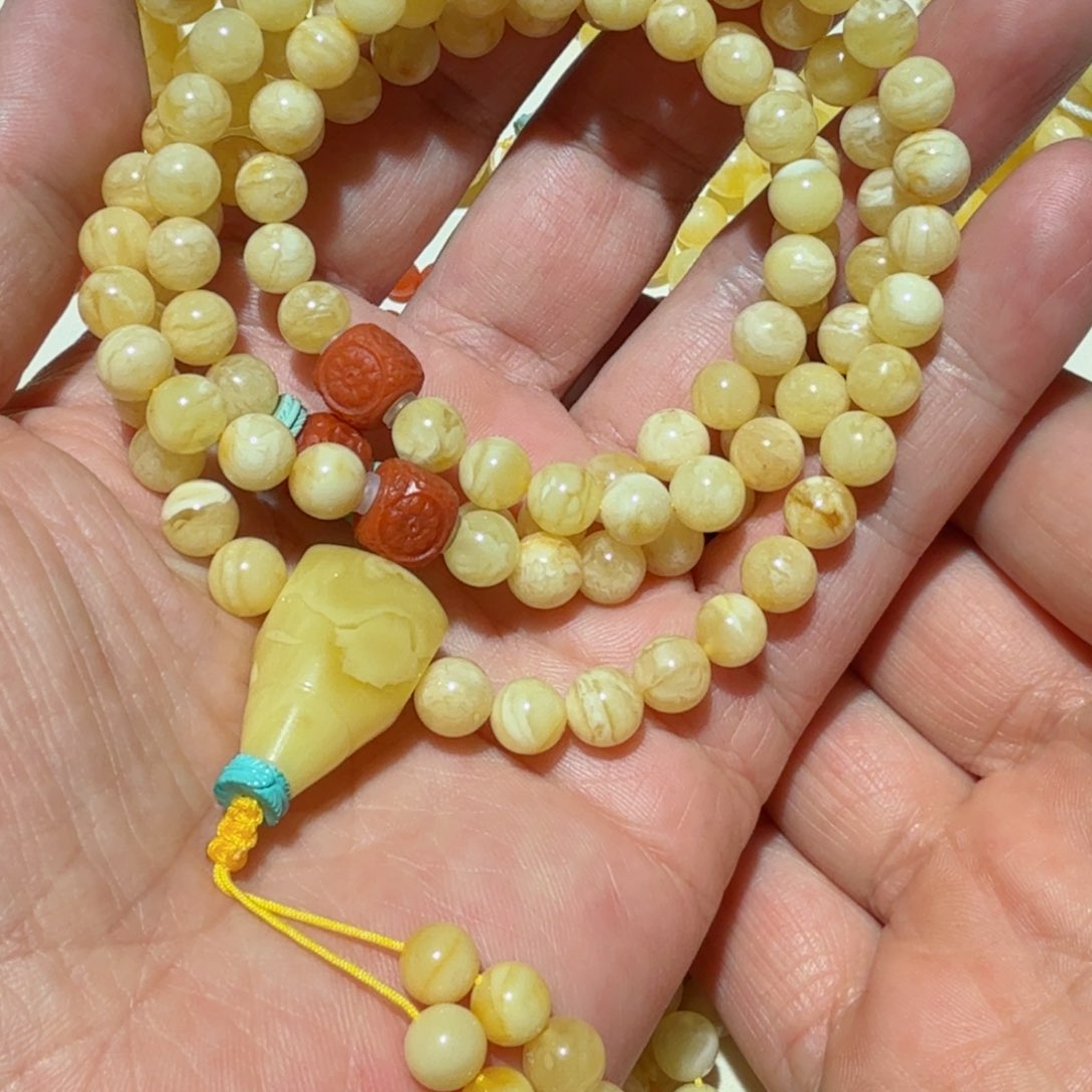 蜜蜡手链未镶嵌清*℃琥珀蜜蜡手链7mm+